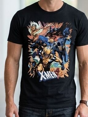 Marvel X-Men Black Short Sleeve Graphic Tee